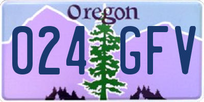 OR license plate 024GFV