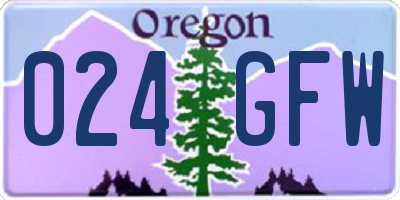 OR license plate 024GFW