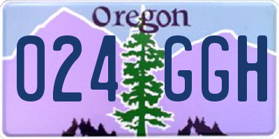 OR license plate 024GGH
