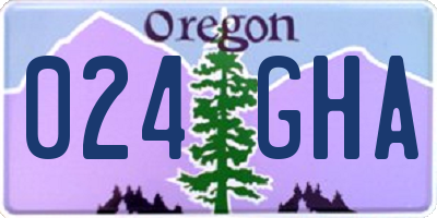 OR license plate 024GHA