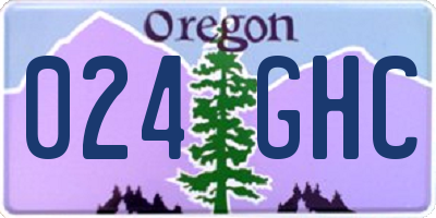 OR license plate 024GHC