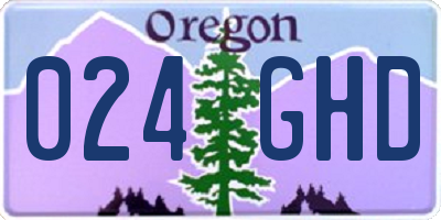 OR license plate 024GHD