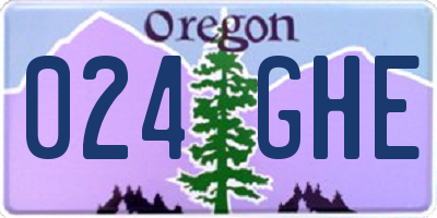 OR license plate 024GHE
