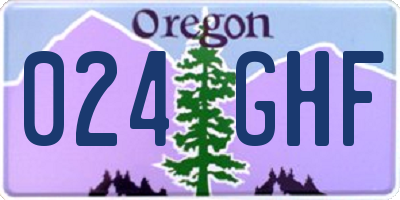 OR license plate 024GHF