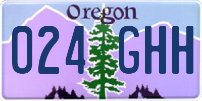 OR license plate 024GHH