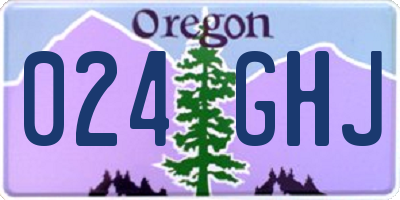 OR license plate 024GHJ