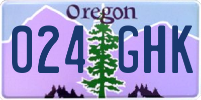 OR license plate 024GHK