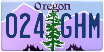 OR license plate 024GHM