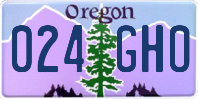 OR license plate 024GHO