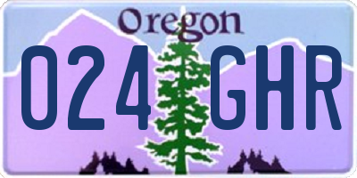 OR license plate 024GHR