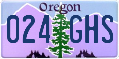 OR license plate 024GHS