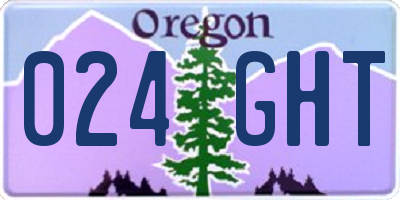 OR license plate 024GHT
