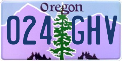 OR license plate 024GHV