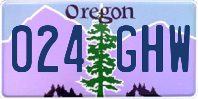 OR license plate 024GHW
