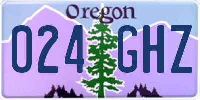 OR license plate 024GHZ