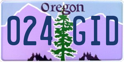OR license plate 024GID