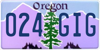 OR license plate 024GIG