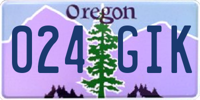 OR license plate 024GIK