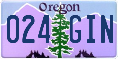 OR license plate 024GIN