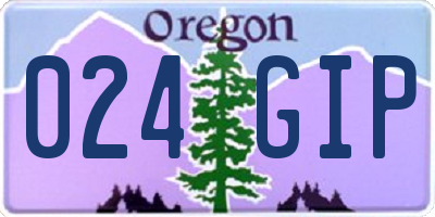 OR license plate 024GIP