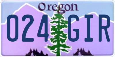 OR license plate 024GIR