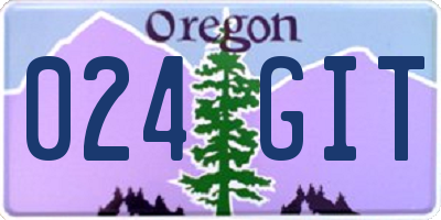OR license plate 024GIT