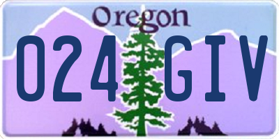 OR license plate 024GIV