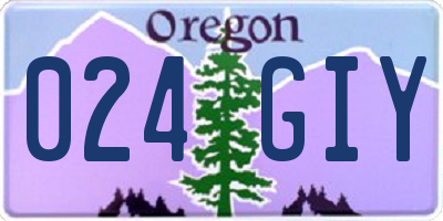 OR license plate 024GIY