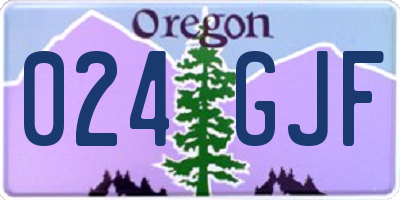 OR license plate 024GJF
