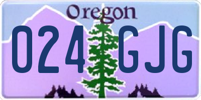 OR license plate 024GJG