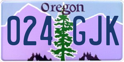 OR license plate 024GJK