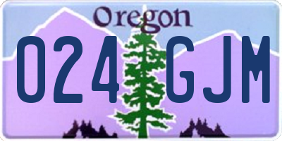 OR license plate 024GJM