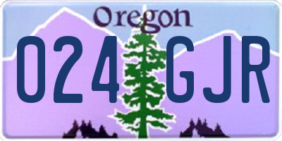 OR license plate 024GJR