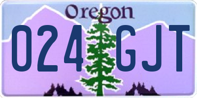 OR license plate 024GJT