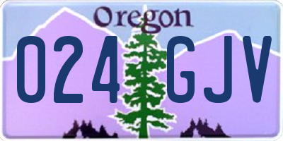 OR license plate 024GJV