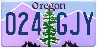 OR license plate 024GJY
