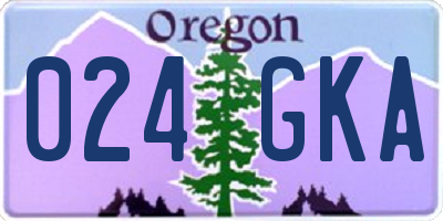 OR license plate 024GKA
