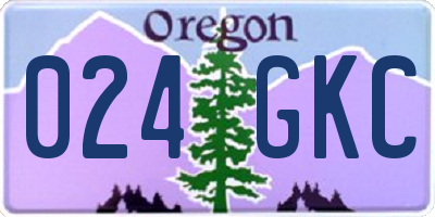 OR license plate 024GKC