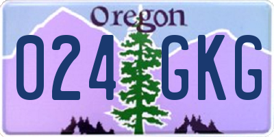 OR license plate 024GKG