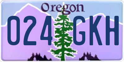 OR license plate 024GKH