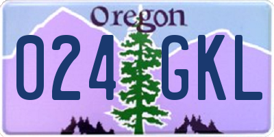 OR license plate 024GKL