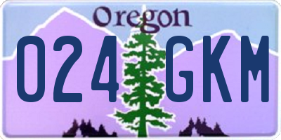 OR license plate 024GKM