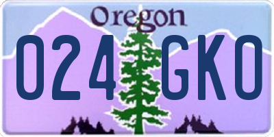 OR license plate 024GKO
