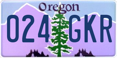 OR license plate 024GKR