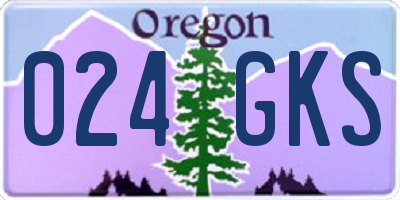 OR license plate 024GKS