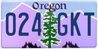 OR license plate 024GKT