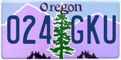 OR license plate 024GKU