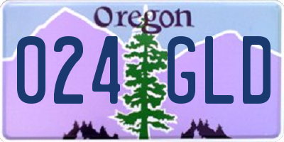 OR license plate 024GLD