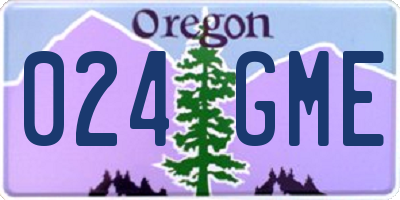 OR license plate 024GME