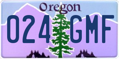 OR license plate 024GMF